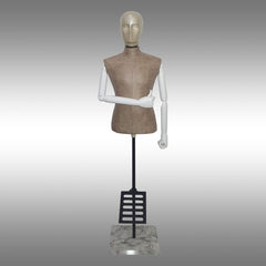 Erkek Ayaklı, Fiber Kafalı ve Plastik Kollu Plastik Terzi Manken