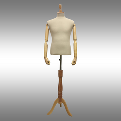 Erkek Ayaklı ve Ahşap Kollu Plastik Terzi Manken