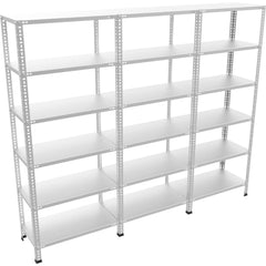 6 Katlı 3 Üniteli Bitişik Galvaniz Çelik Arşiv Depo Kiler Rafı