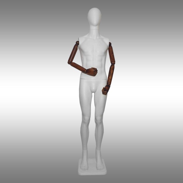 ÇelikRafBurada® Erkek Tablalı, Ahşap Kol ve Suratsız Model Boy Mankeni