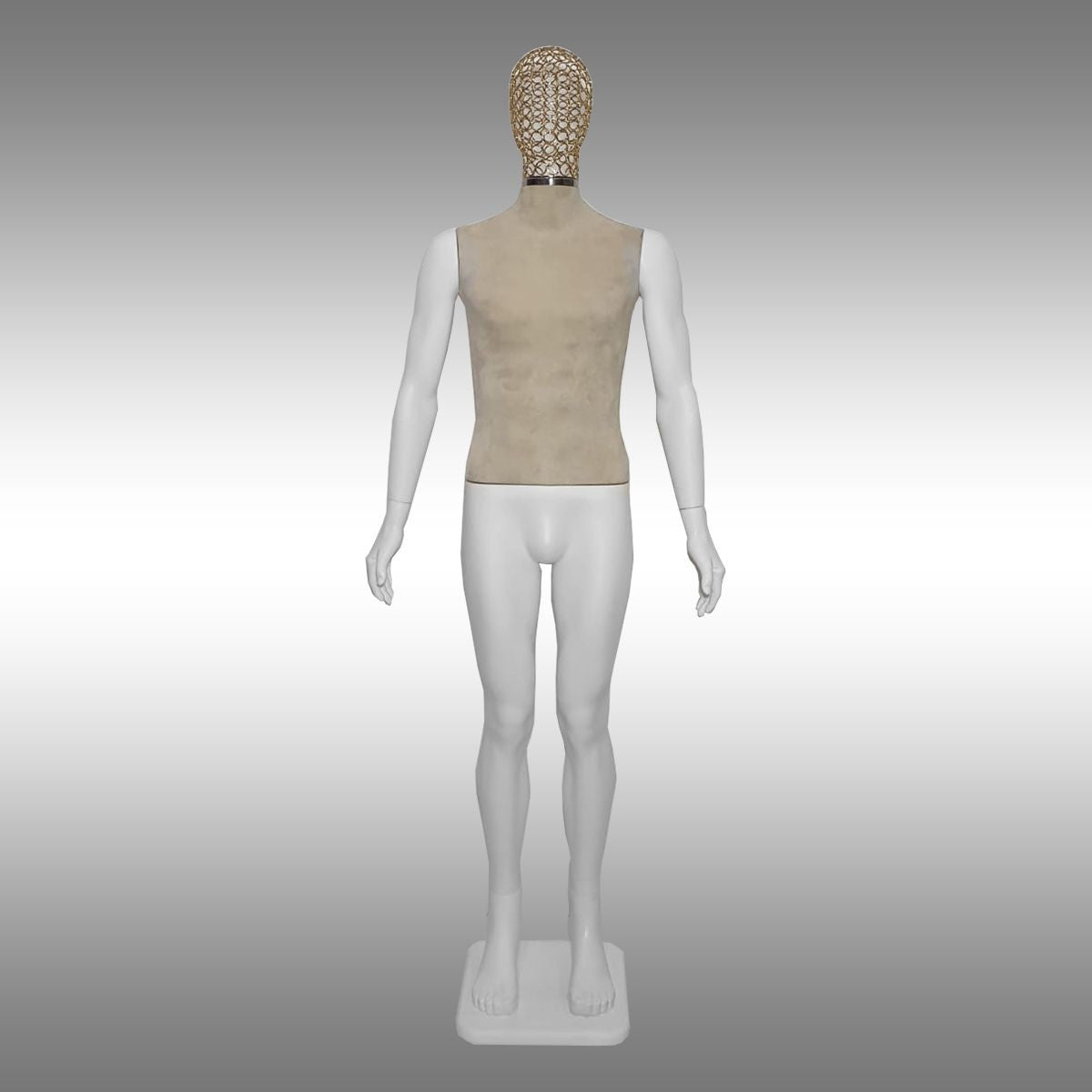 Erkek Tablalı, Süet Kumaşlı ve Tel Kafalı Boy Mankeni