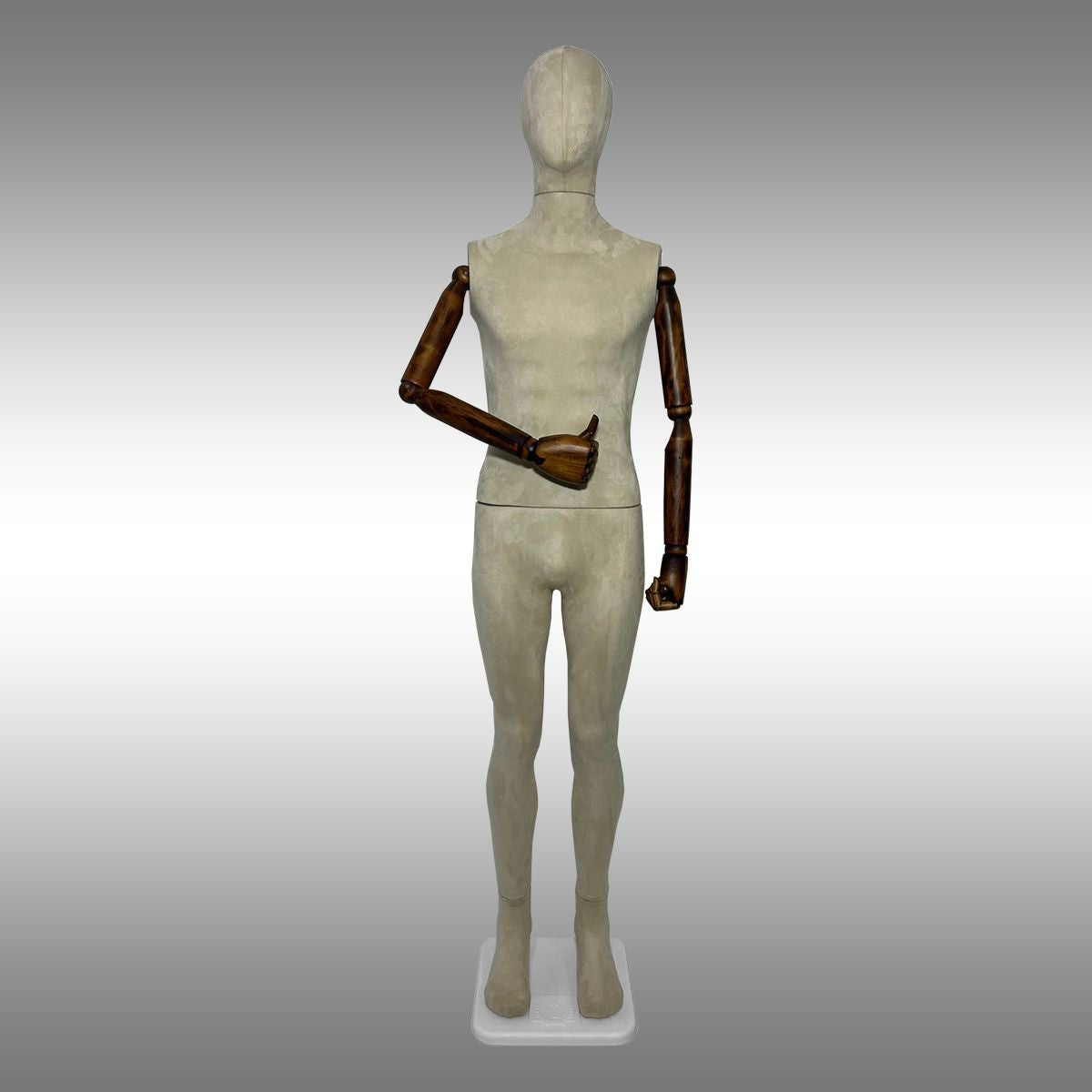 Erkek Tablalı, Süet Kumaşlı ve Ahşap Kollu Boy Mankeni