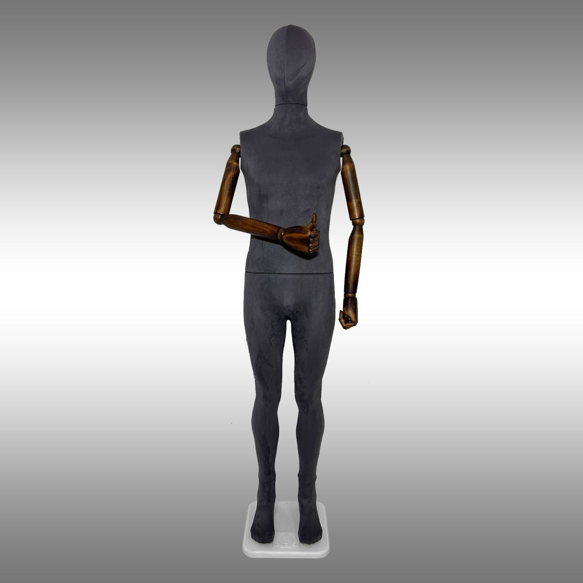 Erkek Tablalı, Süet Kumaşlı ve Ahşap Kollu Boy Mankeni