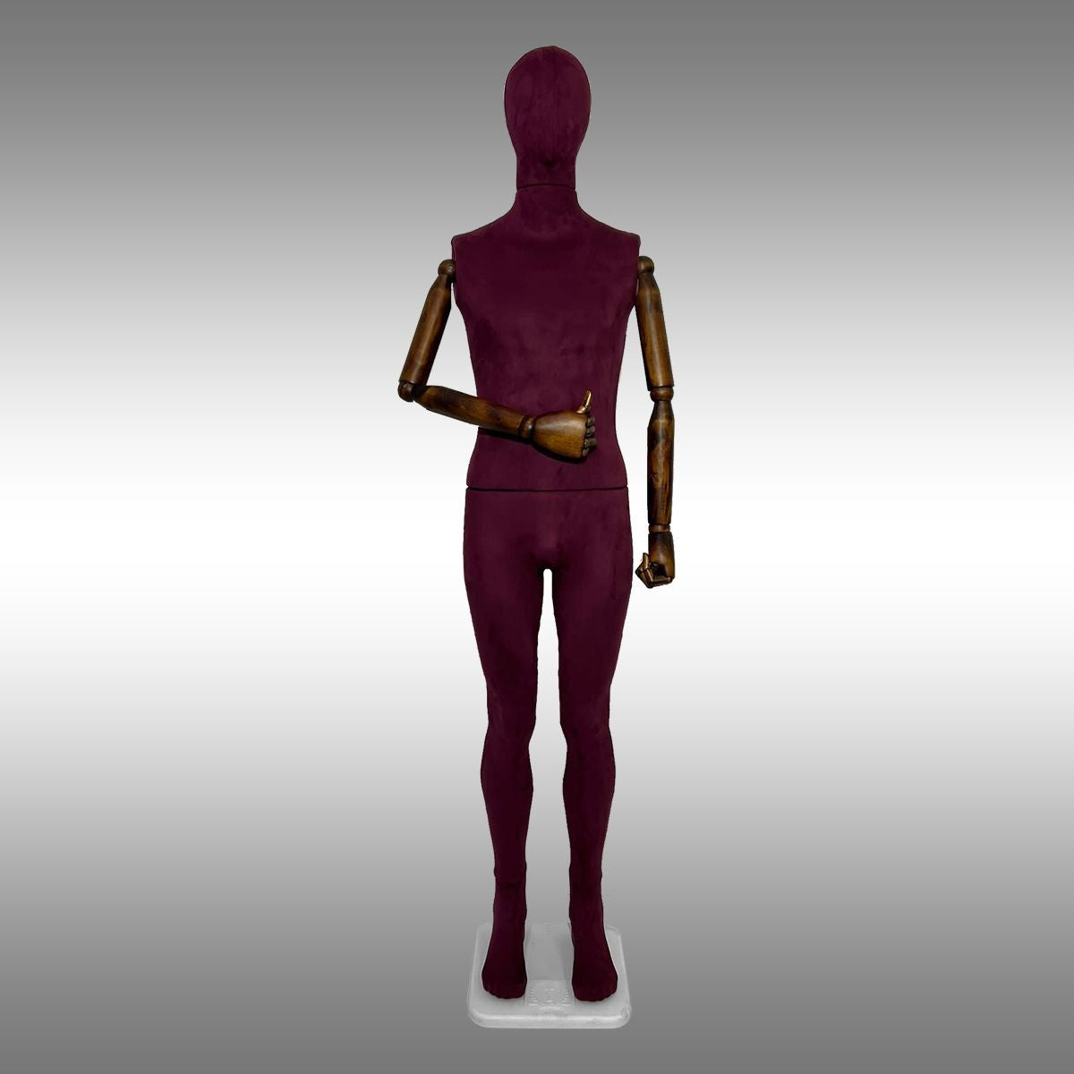 Erkek Tablalı, Süet Kumaşlı ve Ahşap Kollu Boy Mankeni