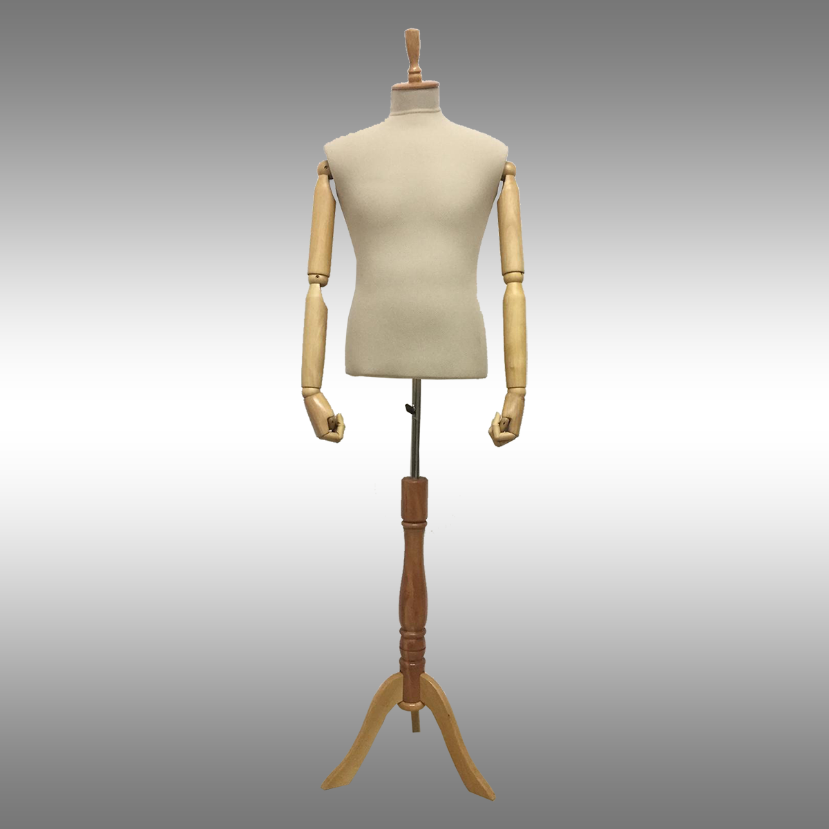 Erkek Ayaklı ve Ahşap Kollu Plastik Terzi Manken