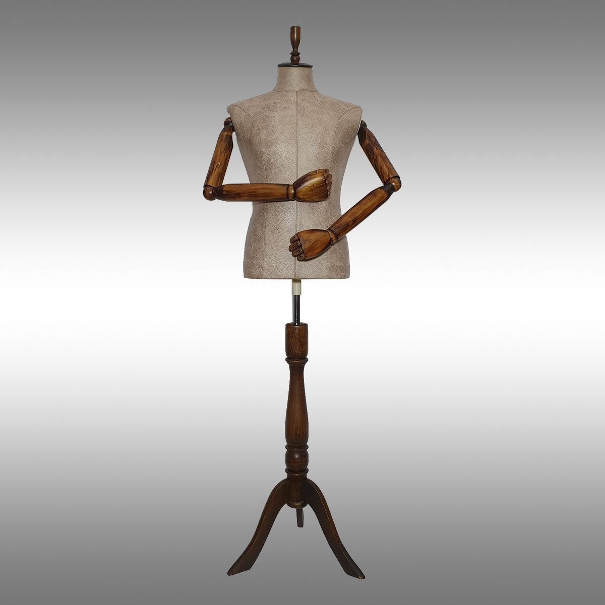 Erkek Ayaklı ve Ahşap Kollu Plastik Terzi Manken