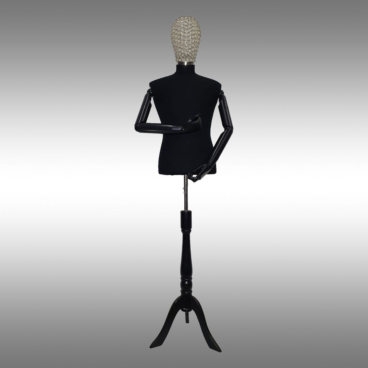 Erkek Ayaklı, Tel Kafalı ve Ahşap Kollu Plastik Terzi Manken