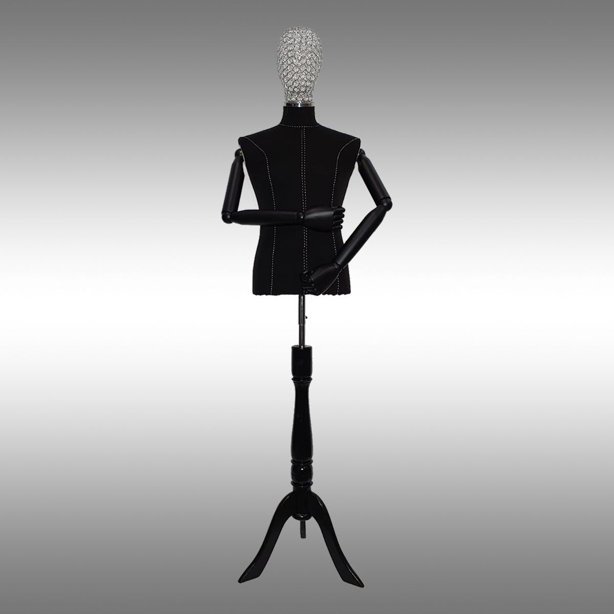 Erkek Ayaklı, Tel Kafalı ve Ahşap Kollu Plastik Terzi Manken