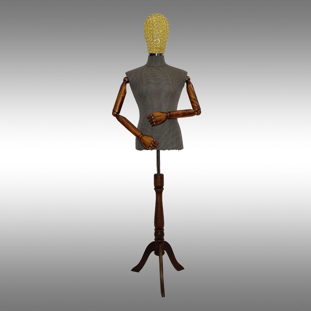 Erkek Ayaklı, Tel Kafalı ve Ahşap Kollu Plastik Terzi Manken