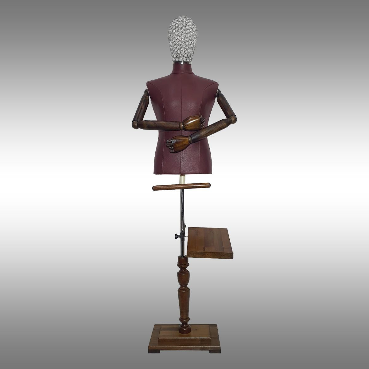 Erkek Ayaklı, Tel Kafalı ve Ahşap Kollu Plastik Terzi Manken