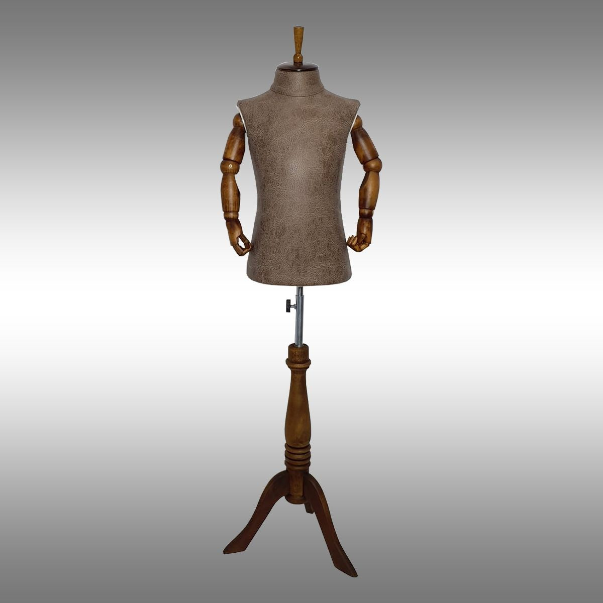 Çocuk Ayaklı ve Ahşap Kollu Plastik Terzi Manken