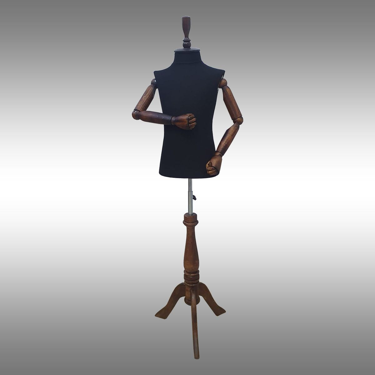 Çocuk Ayaklı ve Ahşap Kollu Plastik Terzi Manken