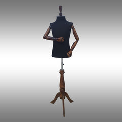 Çocuk Ayaklı ve Ahşap Kollu Plastik Terzi Manken