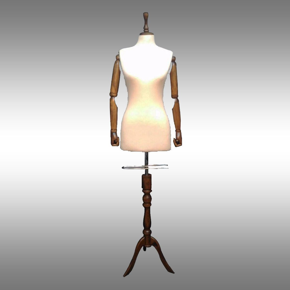 38 Beden Ayaklı ve Ahşap Kollu Süngerli Terzi Manken