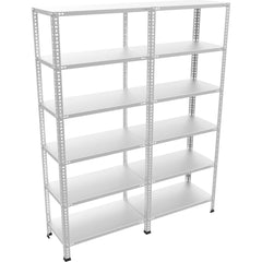 6 Katlı 2 Üniteli Bitişik Galvaniz Çelik Arşiv Depo Kiler Rafı