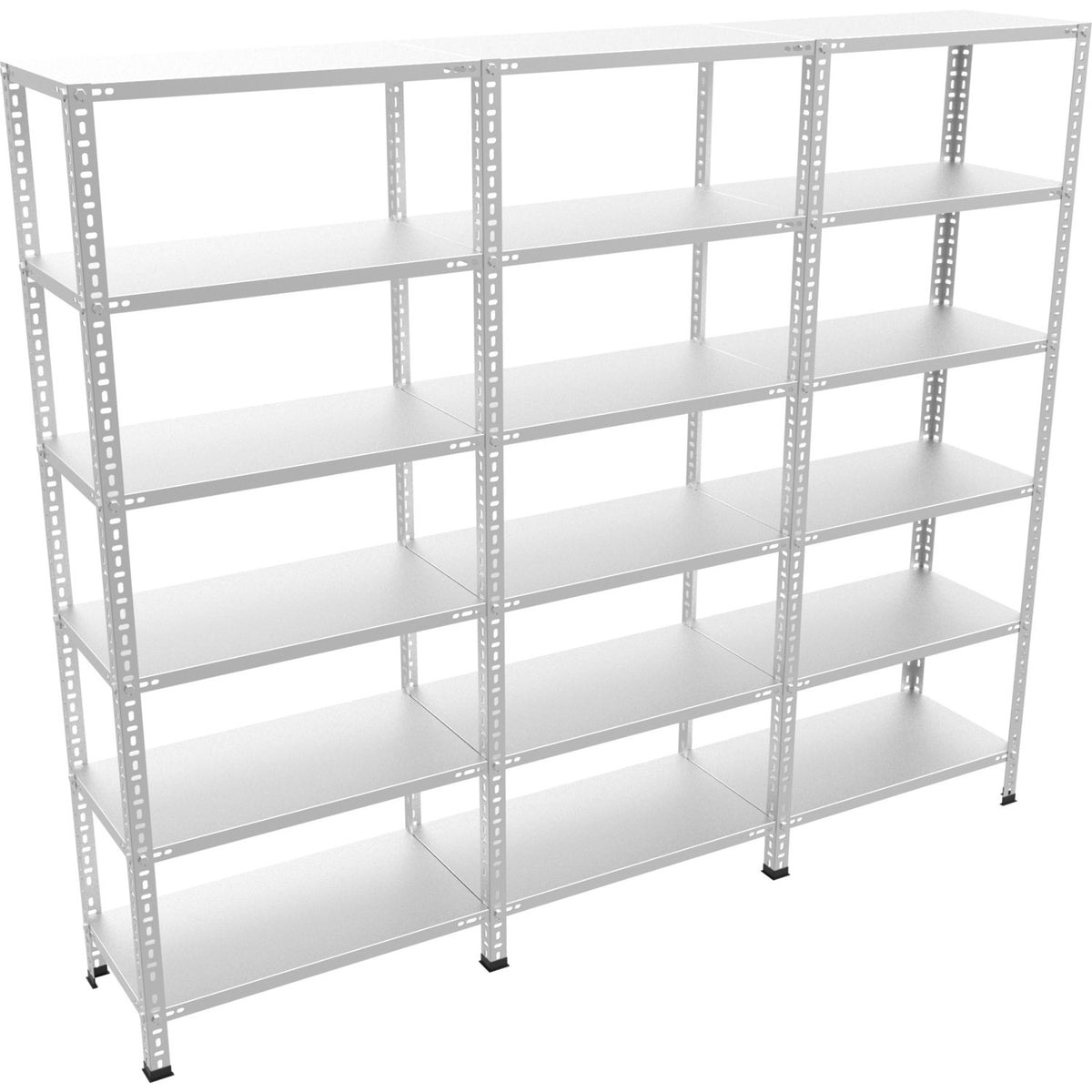 6 Katlı 3 Üniteli Bitişik Galvaniz Çelik Arşiv Depo Kiler Rafı