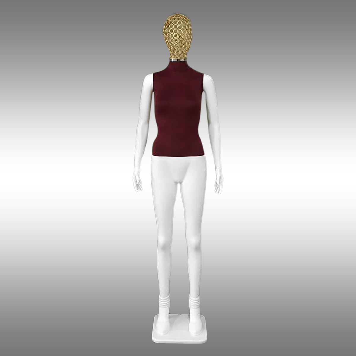 Bayan Tablalı, Süet Kumaşlı ve Tel Kafalı Boy Mankeni