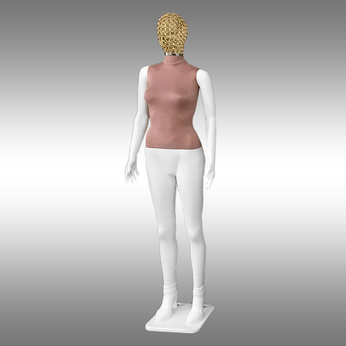 Bayan Tablalı, Süet Kumaşlı ve Tel Kafalı Boy Mankeni