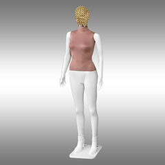 Bayan Tablalı, Süet Kumaşlı ve Tel Kafalı Boy Mankeni