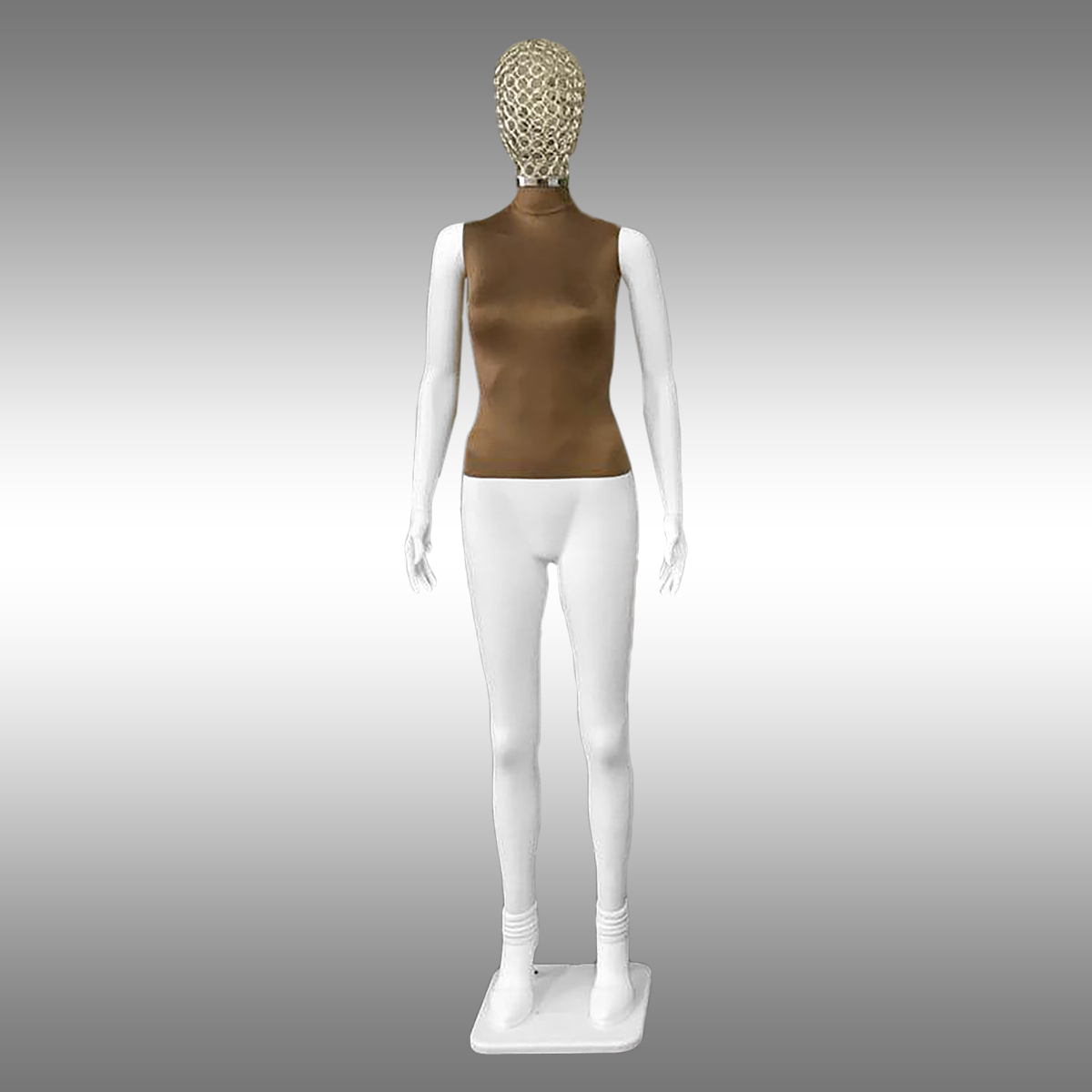 Bayan Tablalı, Süet Kumaşlı ve Tel Kafalı Boy Mankeni