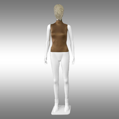 Bayan Tablalı, Süet Kumaşlı ve Tel Kafalı Boy Mankeni